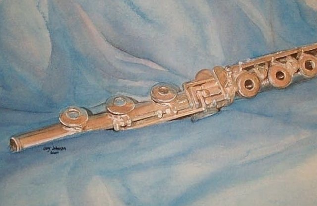 Flute painting watercolot